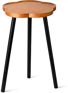 KINNARY Plant Stand Indoor, Wood Plant Table Plant Holder with Raised Design,Heavy Duty Metal Flower Pot Stand, Mid Century Modern Home Decor Small Side End Table（Clr.2-Flower 20″ H）