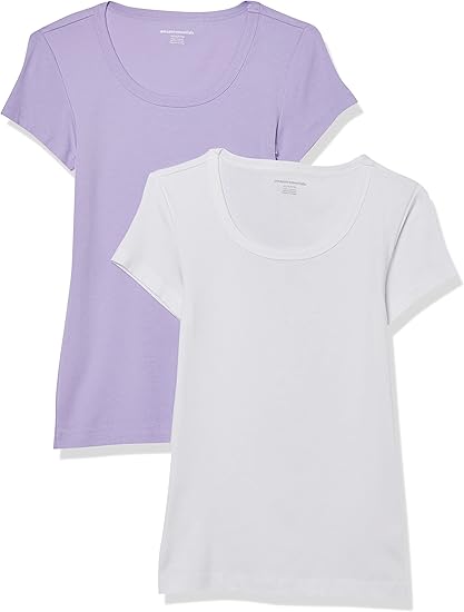 Amazon Essentials Women’s Slim-Fit Cap-Sleeve Scoop Neck T-Shirt