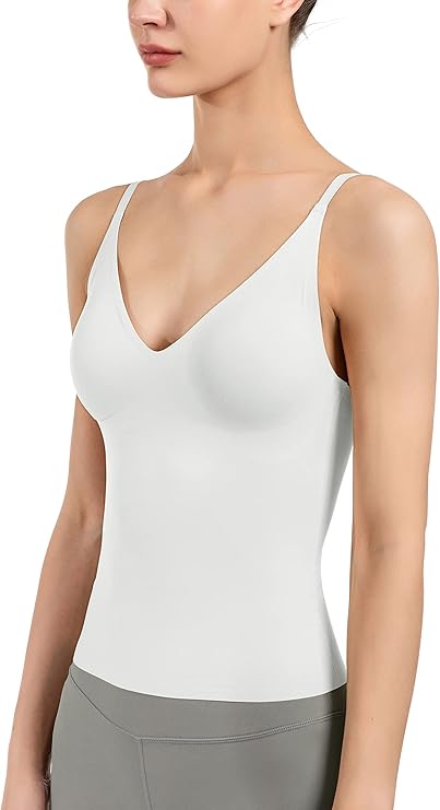 Women’s Fit Camisole with Built in Bra – Spaghetti Straps Camis Tank