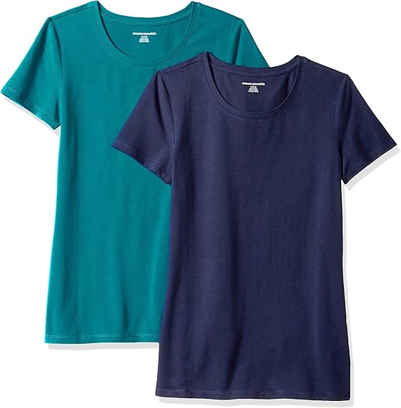 Amazon Essentials Women’s Regular-Fit Short-Sleeve T-Shirt (Crewneck and V-Neck Options), Multipacks
