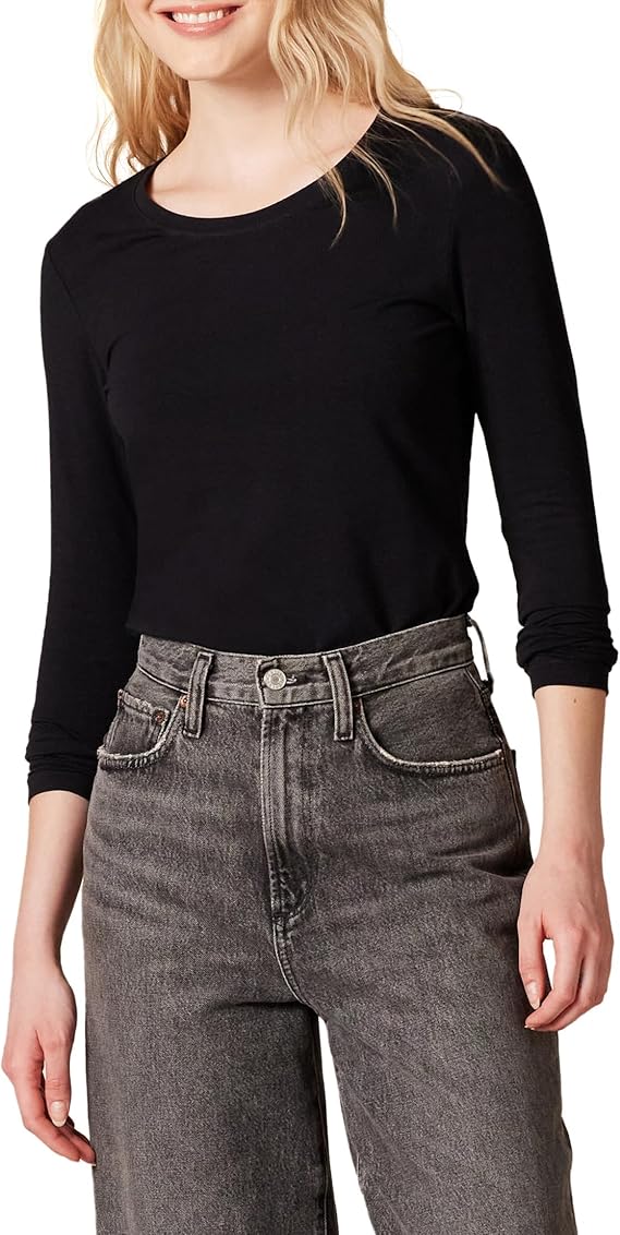 Amazon Essentials Women’s Regular-Fit Long-Sleeve Crewneck T-Shirt (Available in Plus Size)