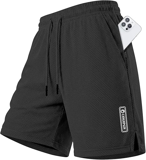 CANGHPGIN Men’s Basketball Shorts 9″ Mesh Quick Dry Lightweight Athletic Gym Workout Shorts with Zipper Pockets Drawstring
