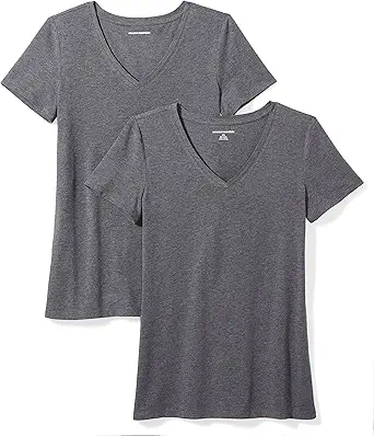 Amazon Essentials Women’s Regular-Fit Short-Sleeve T-Shirt (Crewneck and V-Neck Options), Multipacks